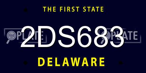 2DS683 Delaware License Plate