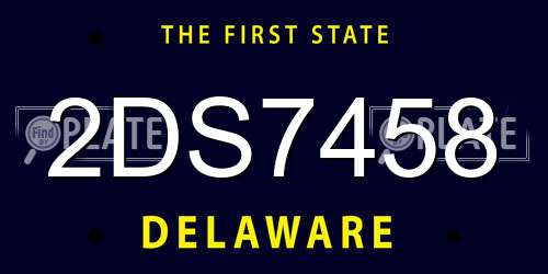 2DS7458 Delaware License Plate