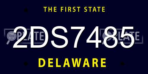 2DS7485 Delaware License Plate