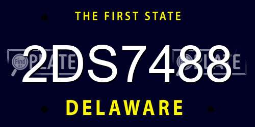2DS7488 Delaware License Plate
