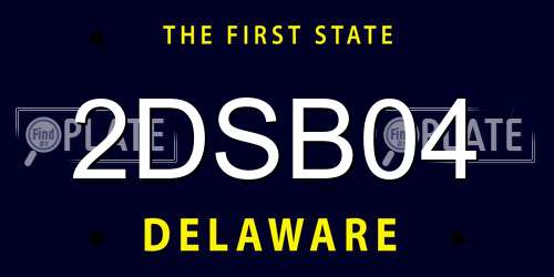 2DSB04 Delaware License Plate
