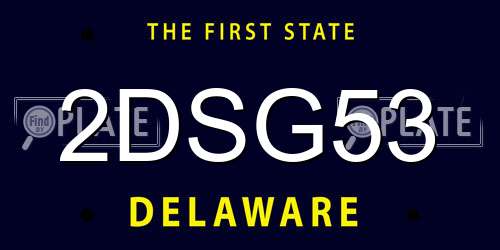 2DSG53 Delaware License Plate