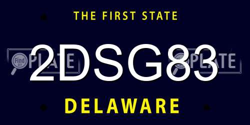 2DSG83 Delaware License Plate
