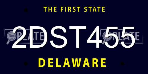 2DST455 Delaware License Plate
