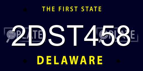 2DST458 Delaware License Plate