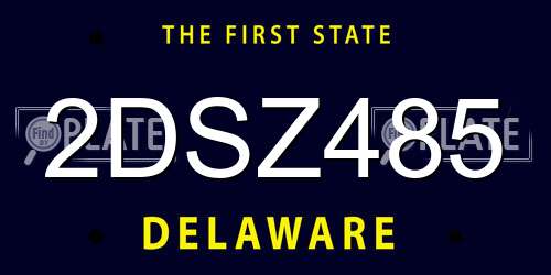 2DSZ485 Delaware License Plate