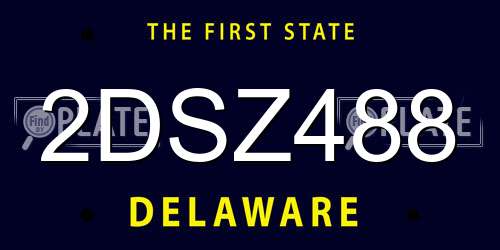 2DSZ488 Delaware License Plate