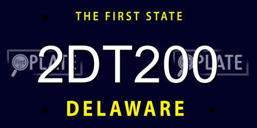 2DT200 Delaware License Plate