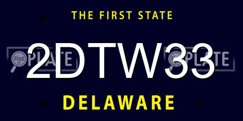 2DTW33 Delaware License Plate