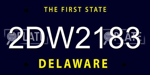 2DW2183 Delaware License Plate