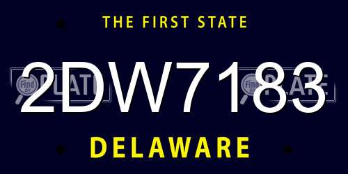 2DW7183 Delaware License Plate