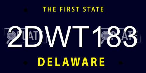 2DWT183 Delaware License Plate