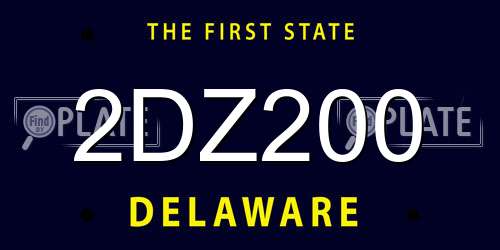 2DZ200 Delaware License Plate