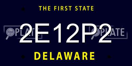 2E12P2 Delaware License Plate