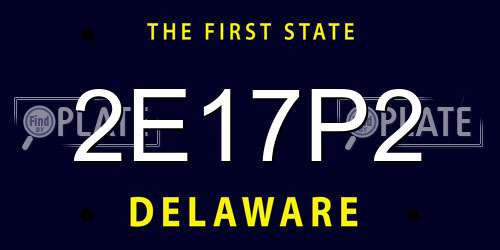 2E17P2 Delaware License Plate