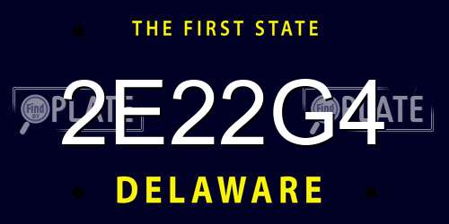 2E22G4 Delaware License Plate