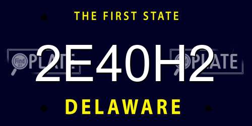 2E40H2 Delaware License Plate