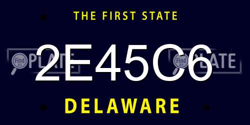 2E45C6 Delaware License Plate