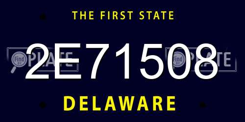 2E71508 Delaware License Plate