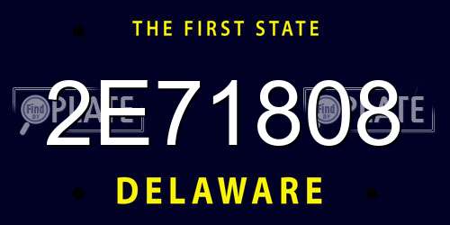 2E71808 Delaware License Plate