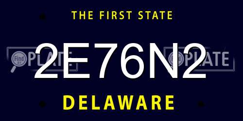 2E76N2 Delaware License Plate