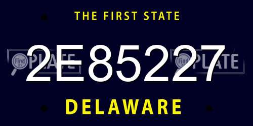 2E85227 Delaware License Plate