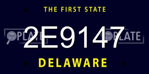 2E9147 Delaware License Plate