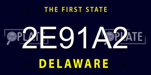 2E91A2 Delaware License Plate