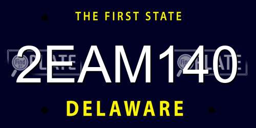 2EAM140 Delaware License Plate
