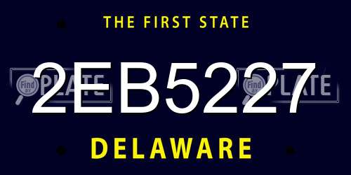 2EB5227 Delaware License Plate