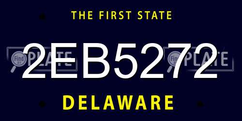 2EB5272 Delaware License Plate