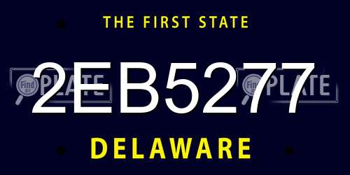 2EB5277 Delaware License Plate