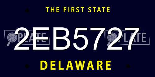 2EB5727 Delaware License Plate