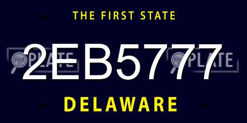 2EB5777 Delaware License Plate