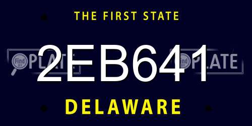 2EB641 Delaware License Plate