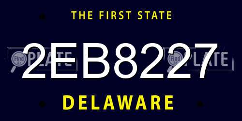 2EB8227 Delaware License Plate