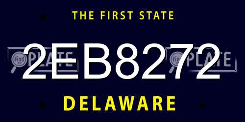 2EB8272 Delaware License Plate