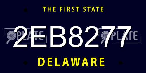 2EB8277 Delaware License Plate