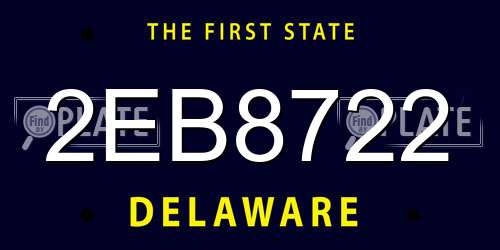 2EB8722 Delaware License Plate