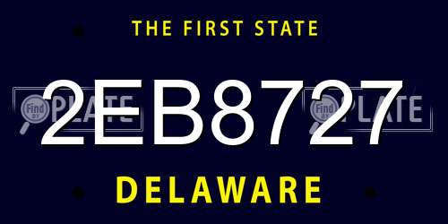 2EB8727 Delaware License Plate