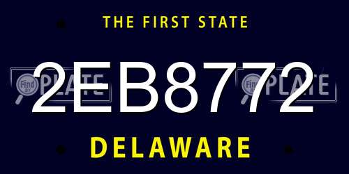 2EB8772 Delaware License Plate