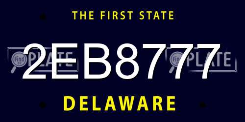 2EB8777 Delaware License Plate