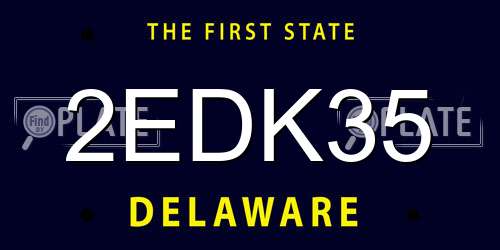 2EDK35 Delaware License Plate