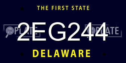 2EG244 Delaware License Plate