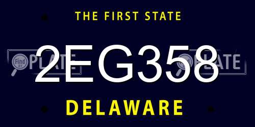 2EG358 Delaware License Plate