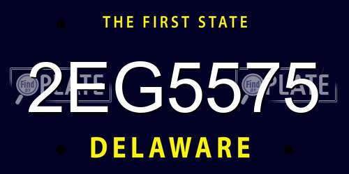 2EG5575 Delaware License Plate