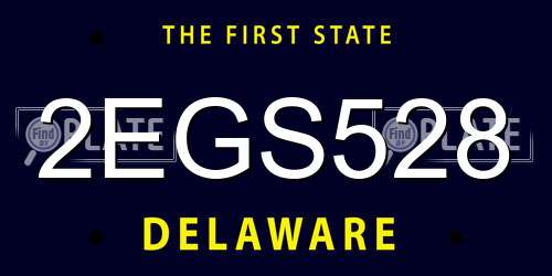 2EGS528 Delaware License Plate