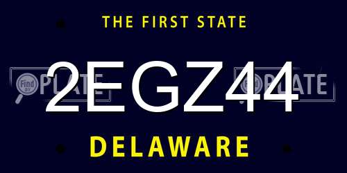 2EGZ44 Delaware License Plate