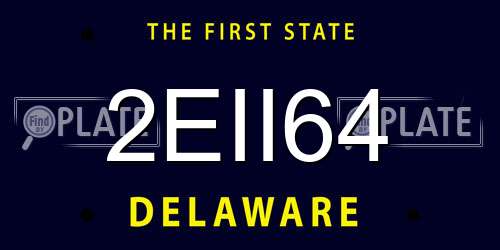 2EII64 Delaware License Plate
