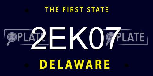 2EK07 Delaware License Plate